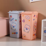 Maxbell Desktop Storage Box Multipurpose Dustbin for Living Room Cars Bedside Table White