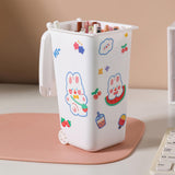 Maxbell Desktop Storage Box Multipurpose Dustbin for Living Room Cars Bedside Table White