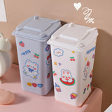 Maxbell Desktop Storage Box Multipurpose Dustbin for Living Room Cars Bedside Table White