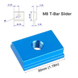 Maxbell 2x track Slider Practical Jig Screw for Metalworking Slot M8 Blue