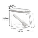 Maxbell Transparent Salt Container Condiment Box with Lid, Handle and Spoon