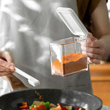 Maxbell Transparent Salt Container Condiment Box with Lid, Handle and Spoon