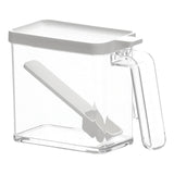 Maxbell Transparent Salt Container Condiment Box with Lid, Handle and Spoon