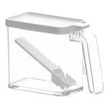 Maxbell Transparent Salt Container Condiment Box with Lid, Handle and Spoon