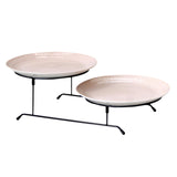 Maxbell 2 Tier Dessert Cake Stand Storage Tray Fruit Plate for Wedding Kitchen Decor Pink