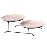 Maxbell 2 Tier Dessert Cake Stand Storage Tray Fruit Plate for Wedding Kitchen Decor Pink