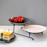 Maxbell 2 Tier Dessert Cake Stand Storage Tray Fruit Plate for Wedding Kitchen Decor Pink