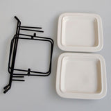 Maxbell 2 Tiered Serving Stand with White Ceramic Platters for Brithday Party Buffet Flat Side
