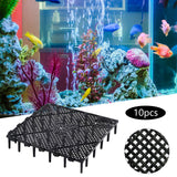 Maxbell 10Pcs Fish Tank Bottom Filter Plate Suction Filter Plate Black