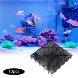Maxbell 10Pcs Fish Tank Bottom Filter Plate Suction Filter Plate with Connector Black
