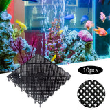 Maxbell 10Pcs Fish Tank Bottom Filter Plate Suction Filter Plate with Connector Black