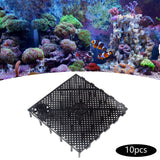 Maxbell 10Pcs Fish Tank Bottom Filter Plate Suction Filter Plate with Connector Black
