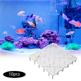 Maxbell 10Pcs Fish Tank Bottom Filter Plate Suction Filter Plate with Connector White