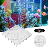 Maxbell 10Pcs Fish Tank Bottom Filter Plate Suction Filter Plate with Connector White