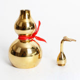 Maxbell Chinese Brass Gourd Luck Pendant Auspicious for Housewarming Desk Decoration 12.5cm
