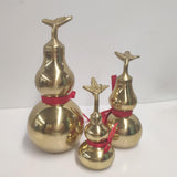 Maxbell Chinese Brass Gourd Luck Pendant Auspicious for Housewarming Desk Decoration 12.5cm
