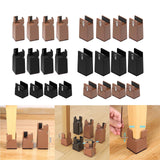 Maxbell 4Pack furnishing Risers furnishing Riser Chair Feet Table Riser for furnishing H 10cm Brown 22-42mm