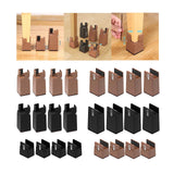 Maxbell 4Pack furnishing Risers furnishing Riser Chair Feet Table Riser for furnishing H 10cm Brown 22-42mm