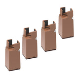 Maxbell 4Pack furnishing Risers furnishing Riser Chair Feet Table Riser for furnishing H 10cm Brown 22-42mm