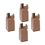 Maxbell 4Pack furnishing Risers furnishing Riser Chair Feet Table Riser for furnishing H 10cm Brown 22-42mm