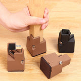 Maxbell 4Pack furnishing Risers furnishing Riser Chair Feet Table Riser for furnishing H 10cm Brown 22-42mm