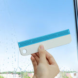 Maxbell Shower Window Squeegee with Hanging Hook for Car Window Mirror shower Blue Gray