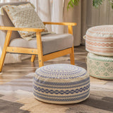 Maxbell Unstuffed Pouffe Cover Handmade Foot Stool for Nursery Living Room Decor Blue