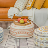 Maxbell Unstuffed Pouffe Cover Handmade Foot Stool for Nursery Living Room Decor Blue