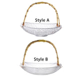 Maxbell Glass Fruit Plate with Handle Snack Display Tray for Hotel Style A