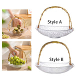 Maxbell Glass Fruit Plate with Handle Snack Display Tray for Hotel Style A