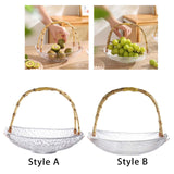Maxbell Glass Fruit Plate with Handle Snack Display Tray for Hotel Style A