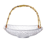 Maxbell Glass Fruit Plate with Handle Snack Display Tray for Hotel Style A