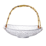 Maxbell Glass Fruit Plate with Handle Snack Display Tray for Hotel Style A