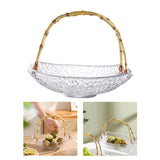 Maxbell Glass Fruit Plate with Handle Snack Display Tray for Hotel Style A