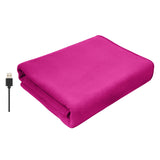 Maxbell Heated Throw Heating Warm Cape Multipurpose for Elderly Outside Travel Rose Red