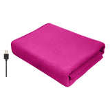 Maxbell Heated Throw Heating Warm Cape Multipurpose for Elderly Outside Travel Rose Red
