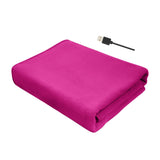 Maxbell Heated Throw Heating Warm Cape Multipurpose for Elderly Outside Travel Rose Red