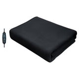 Maxbell Electric Heating Throw Plush Flannel Blanket for Elderly Outside Bedroom Black