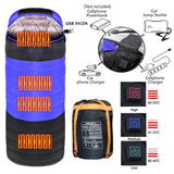 Maxbell Heated Sleeping Bag Soft USB Waterproof Warm for Hiking Camping Outdoor Blue