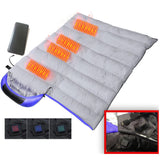 Maxbell Heated Sleeping Bag Soft USB Waterproof Warm for Hiking Camping Outdoor Blue