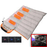 Maxbell Heated Sleeping Bag Soft USB Waterproof Warm for Hiking Camping Outdoor Orange