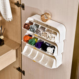 Maxbell Drawer Organizer Bin Wall Mounted with 5 Compartment for Seasonings