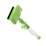 Maxbell Window Squeegee Cleaner Scrubber with Cloth Glass Wiper for Wall Outside Green