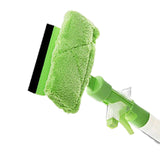 Maxbell Window Squeegee Cleaner Scrubber with Cloth Glass Wiper for Wall Outside Green