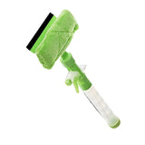 Maxbell Window Squeegee Cleaner Scrubber with Cloth Glass Wiper for Wall Outside Green