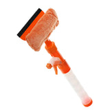 Maxbell Window Squeegee Cleaner Scrubber with Cloth Glass Wiper for Wall Outside Orange