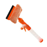 Maxbell Window Squeegee Cleaner Scrubber with Cloth Glass Wiper for Wall Outside Orange