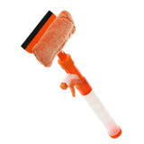 Maxbell Window Squeegee Cleaner Scrubber with Cloth Glass Wiper for Wall Outside Orange