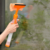 Maxbell Window Squeegee Cleaner Scrubber with Cloth Glass Wiper for Wall Outside Orange