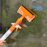Maxbell Window Squeegee Cleaner Scrubber with Cloth Glass Wiper for Wall Outside Orange